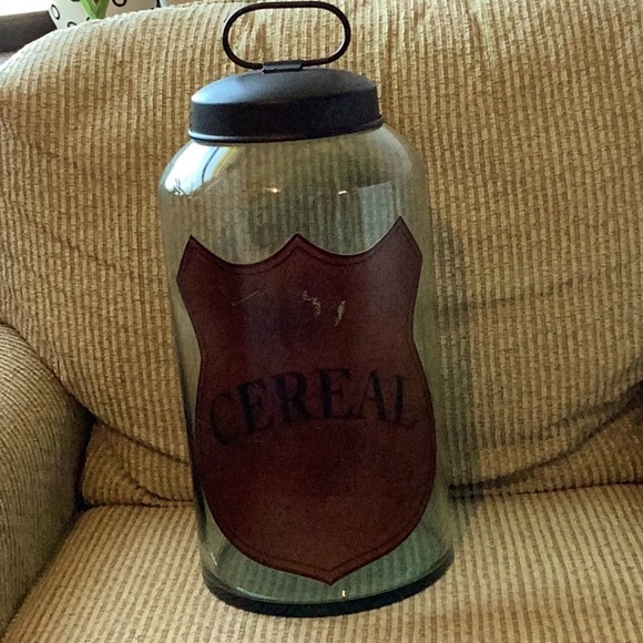 Pottery Barn Kitchen Pottery Barn Large Glass Cereal Jar With Lid